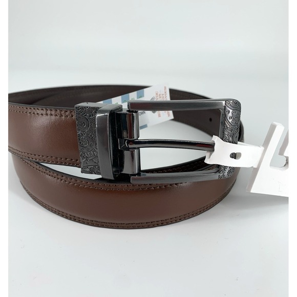Robert Graham Other - Robert Graham Belt‎ Mens 42 Brown Leather Reversible Paisley Buckle NEW